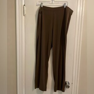Susan Graver Essentials Brown Liquid Knit Pull On Pant Size 1X Petite